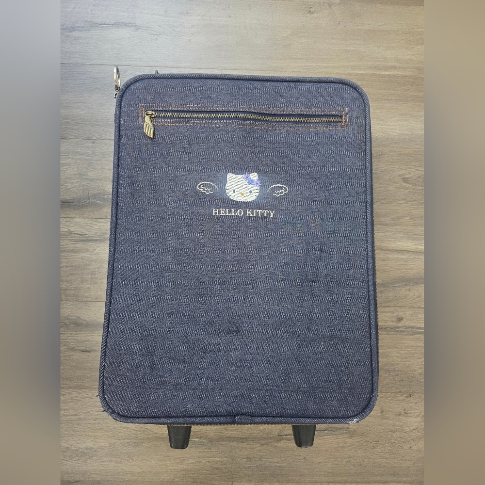 Hello Kitty Sanrio Y2K Denim Carry On Suitcase Unique Rare